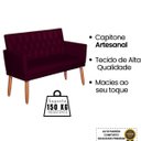 Ver imagem 5 de Namoradeira Corino Resistente Capitone para Sala de Estar Decorativa - Moblan Decor