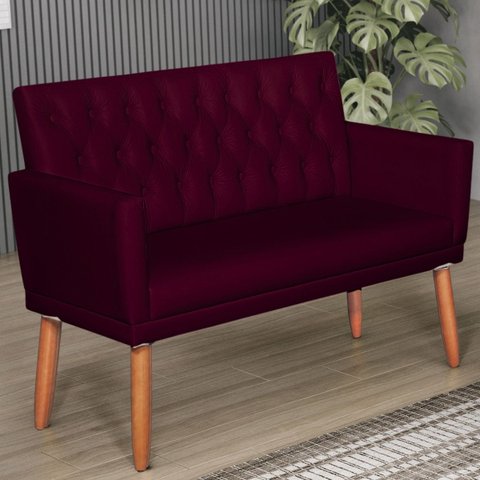 Namoradeira Corino Resistente Capitone para Sala de Estar Decorativa - Moblan Decor