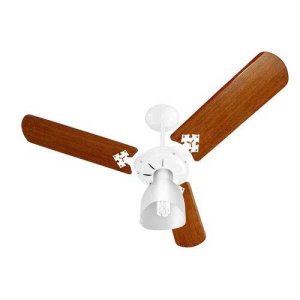 Ventilador de Teto New Delta Light Globo Taça 3P Branco/Mogno - Venti-Delta