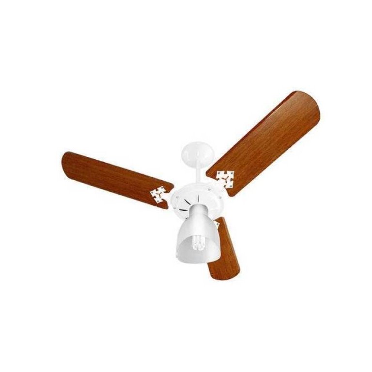 Ventilador de Teto New Delta Light Globo Taça 3P Branco/Mogno - Venti-Delta