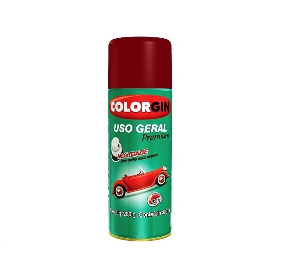 Tinta Spray Vermelho Metálico 400ml 57141 Premium Colorgin com 6 Unid ...