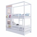 Ver imagem 5 de Treliche Casinha Reta com 02 Janelas Madeira Maciça Branco/ Rosa Housin