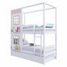Treliche Casinha Reta com 02 Janelas Madeira Maciça Branco/ Rosa Housin - 5