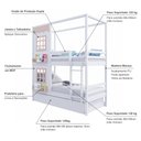 Ver imagem 3 de Treliche Casinha Reta com 02 Janelas Madeira Maciça Branco/ Rosa Housin