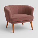 Ver imagem 4 de Conjunto 2 Poltronas Estofada para Sala de Estar Aconchegante Tecido Veludo Pés de Madeira