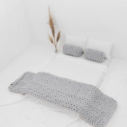Manta Peseira de Maxi Tricot Queen 0,70x2,20m, Cor Cinza - Magma Cotton - 2