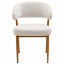 Ver imagem 2 de Kit 2 Cadeiras Veneza Domann Design Assento e Encosto Tecido Bouclé Branco Base Aço Pintura
