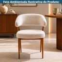 Ver imagem 5 de Kit 2 Cadeiras Veneza Domann Design Assento e Encosto Tecido Bouclé Branco Base Aço Pintura