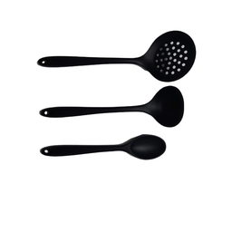Jogo 3 Peças Silicone - Luxo - Preto Inteiriço. - 5