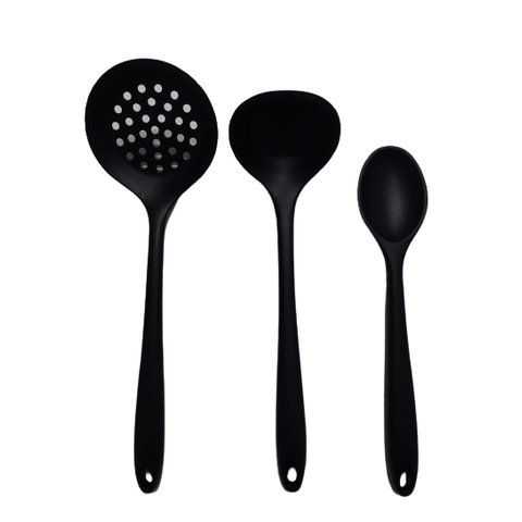 Jogo 3 Peças Silicone - Luxo - Preto Inteiriço.