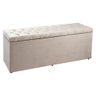 Calçadeira Recamier Baú Queen 1,60m Madrid Suede - Pallazio - Bege - 1