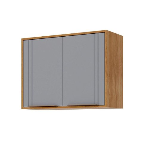Armário Aéreo P/ Cozinha Aurea C/ 2 Portas 80cm Cinamomo/platina - Mgm