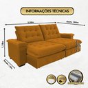 Ver imagem 3 de Sofá 3 Lugares Coliseu 2.30m Retrátil e Reclinável Super Pillow - Terra