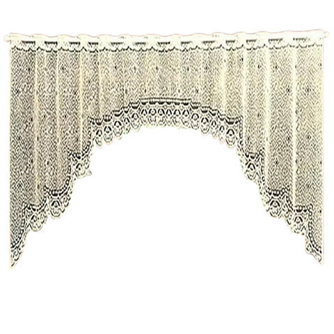 Cortina Bando Renda Cascata Bege Lisa Cozinha