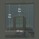 Ver imagem 3 de Cortina Bando Renda Cascata Bege Lisa Cozinha