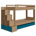 Ver imagem 1 de Beliche Infantil com Escada e 4 Gavetas Infix C06 Aveiro/azul - Mpozenato