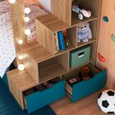 Ver imagem 7 de Beliche Infantil com Escada e 4 Gavetas Infix C06 Aveiro/azul - Mpozenato