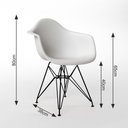 Ver imagem 6 de Mesa Jantar Redonda 110cm Branca Clips 3 Pés com 5 Poltronas Eames Eiffel Brancas Ferro Preto