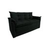 Sofá Small 3 Lugares Conforto 160cm Suede Preto Herrero Decor - 2