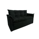 Ver imagem 2 de Sofá Small 3 Lugares Conforto 160cm Suede Preto Herrero Decor