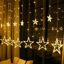 Ver imagem 3 de Cascata de Luz Estrela 138LED 8 Funções Branco Quente 220V Grillo
