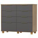 Ver imagem 2 de Cômoda Quarto 121cm 8 Gavetas Delmont Nature/alasca V02 - Mpozenato