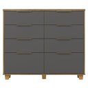 Ver imagem 5 de Cômoda Quarto 121cm 8 Gavetas Delmont Nature/alasca V02 - Mpozenato