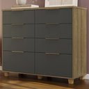 Ver imagem 1 de Cômoda Quarto 121cm 8 Gavetas Delmont Nature/alasca V02 - Mpozenato