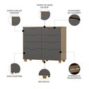 Ver imagem 3 de Cômoda Quarto 121cm 8 Gavetas Delmont Nature/alasca V02 - Mpozenato