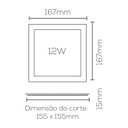 Ver imagem 2 de Painel Plafon de Embutir Quadrado Branco 16cm Led 12W 3000K Bivolt Evoled
