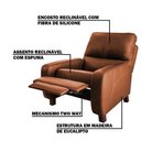 Ver imagem 3 de Poltrona do Papai Sala de Cinema Reclinável Manual Viena Two Way Couro Marrom Claro G40 - Gran Belo