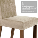 Ver imagem 2 de Conjunto Sala de Jantar Vanilla Mesa Tampo de Vidro 4 Cadeiras Rustic/Crema/Suede Imperial Madesa