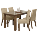 Ver imagem 4 de Conjunto Sala de Jantar Vanilla Mesa Tampo de Vidro 4 Cadeiras Rustic/Crema/Suede Imperial Madesa