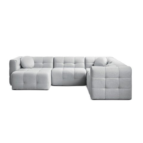 Sofá Retrátil de Canto 8 Lugares 352cm Living Vicente Linho K01 - D'rossi