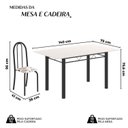Ver imagem 5 de Conjunto de Mesa Tubular 140cm x 75cm Tampo em Vidro com 6 Cadeiras Iris B Bege/Preto