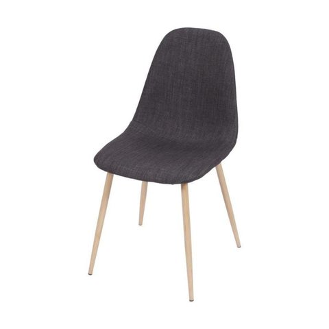 Cadeira Eames em Linho Grafite - Base Metal Madeira