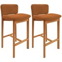 Ver imagem 1 de Kit 02 Banquetas Alta para Cozinha Sala de Jantar Bar Dara L02 Bouclê Terracota - Lyam Decor