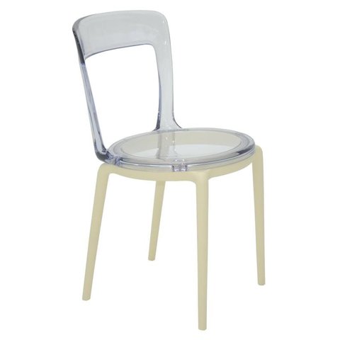 Cadeira Luna C Transparente Bege