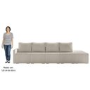 Ver imagem 5 de Sofá Ilha Modular com Puff para Sala Living 432cm Georgia K04 Bouclê Bege - Mpozenato