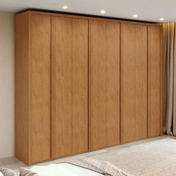 Guarda-roupa Casal 100% Mdf 8 Portas Easy Glow Amendoa Clean - 1