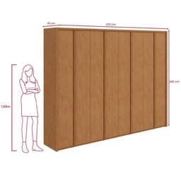 Guarda-roupa Casal 100% Mdf 8 Portas Easy Glow Amendoa Clean - 5