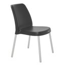 Ver imagem 1 de Cadeira Vanda Preta Pernas Anodizadas