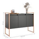 Ver imagem 2 de Buffet Industrial Aparador 3 Portas Tokyo - Preto Cobre
