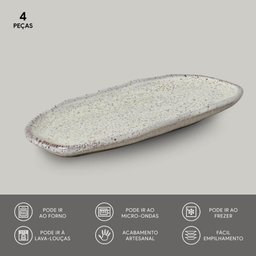 CONJUNTO C/ 4 TRAVESSAS OVAL RASA MINI ORGÂNICO PISTACHE 16,5x8 CM - 3