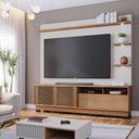 Ver imagem 1 de Estante Home Sala de Estar 200cm Navagio Led Off White/Freijó G73 - Gran Belo