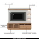 Ver imagem 3 de Estante Home Sala de Estar 200cm Navagio Led Off White/Freijó G73 - Gran Belo