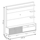 Ver imagem 4 de Estante Home Sala de Estar 200cm Navagio Led Off White/Freijó G73 - Gran Belo