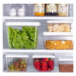 Pote Plástico Organizador para Alimentos Chef Pro Paramount Retangular Branco - 3