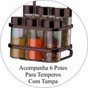 Ver imagem 3 de Porta Temperos 7 Peças Suporte Porta Condimentos Para Barra - Bronze