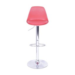 Banqueta Giratória Vermelha - Base Cromada - 2